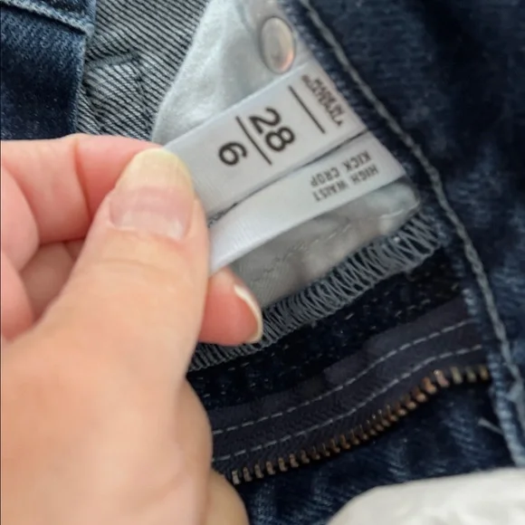 Loft high waist deconstructed hem kick crop 28/6 jeans - Picture 3 of 5